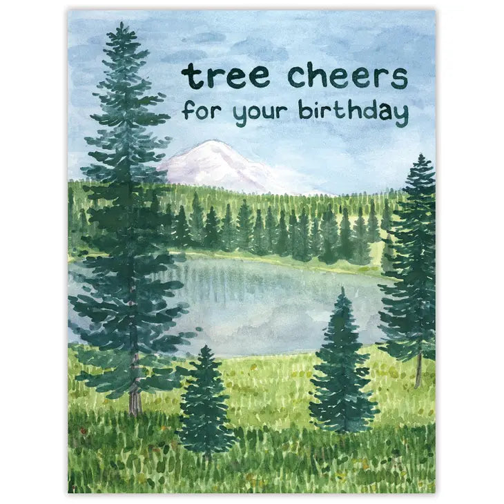 Tree Cheers - Watercolor Birthday Card