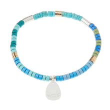 Load image into Gallery viewer, Stone Intention Charm Bracelet - Turquoise/Silver/Gold
