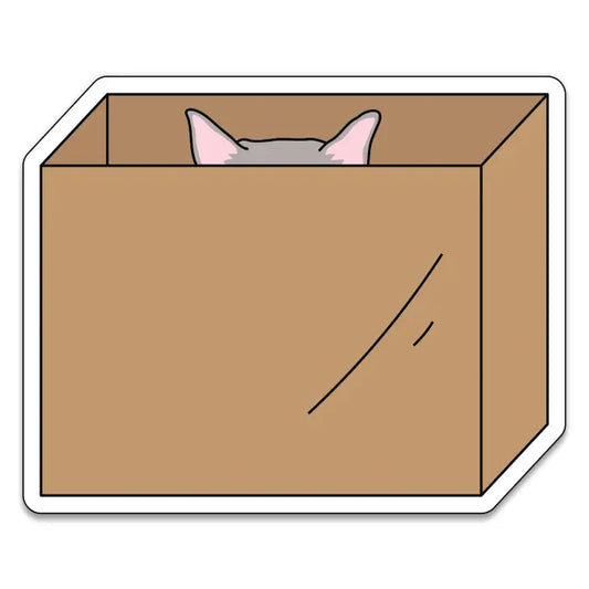 Cat in Box 3" Sticker