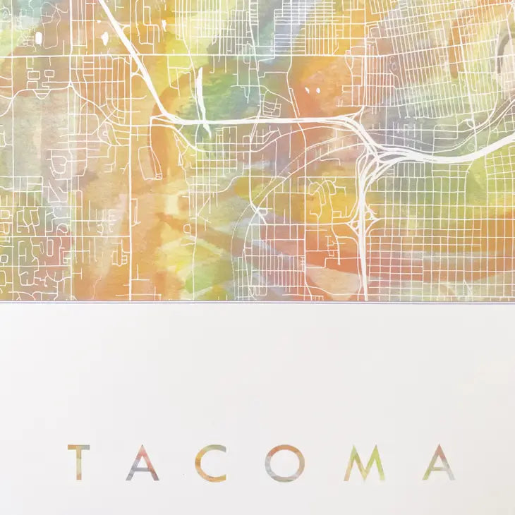 Turn of the Centuries - Tacoma Pride Rainbow Watercolor Map