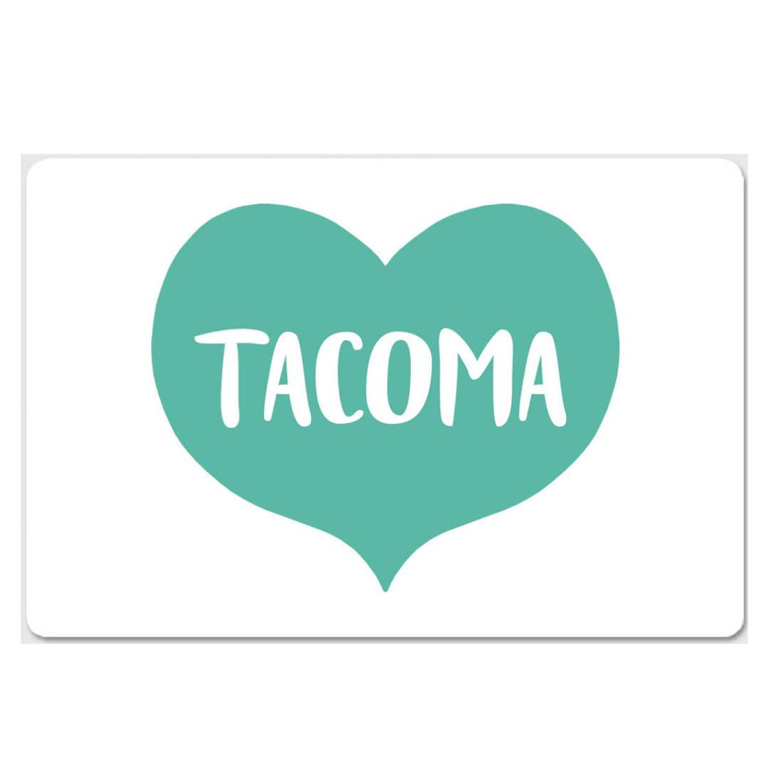 Tacoma Big Aqua Heart Postcard
