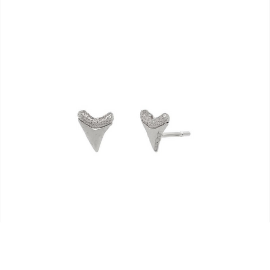 Baby Shark Tooth Studs Silver