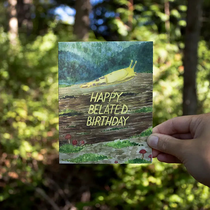 Banana Slug Belated Birthday Card