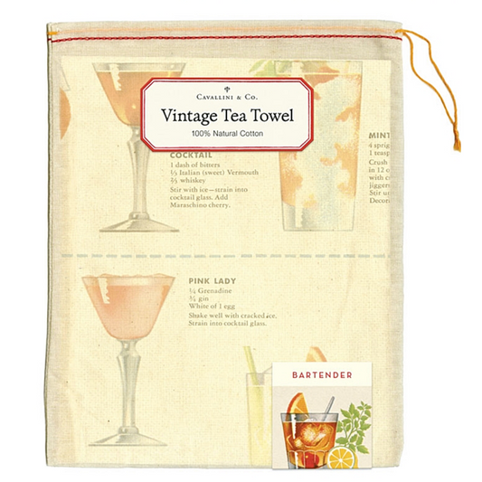 Cavallini & Co. Tea Towel - Bartenders Guide