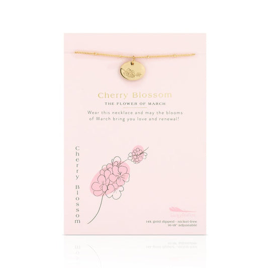 Birth Month Flower Necklace - Cherry Blossom (March)