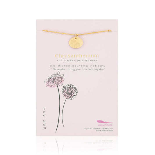 Birth Month Flower Necklace - Chrysanthemum (November)