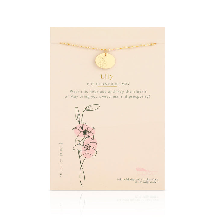 Birth Month Flower Necklace - Lily (May)