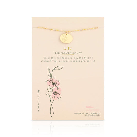Birth Month Flower Necklace - Lily (May)