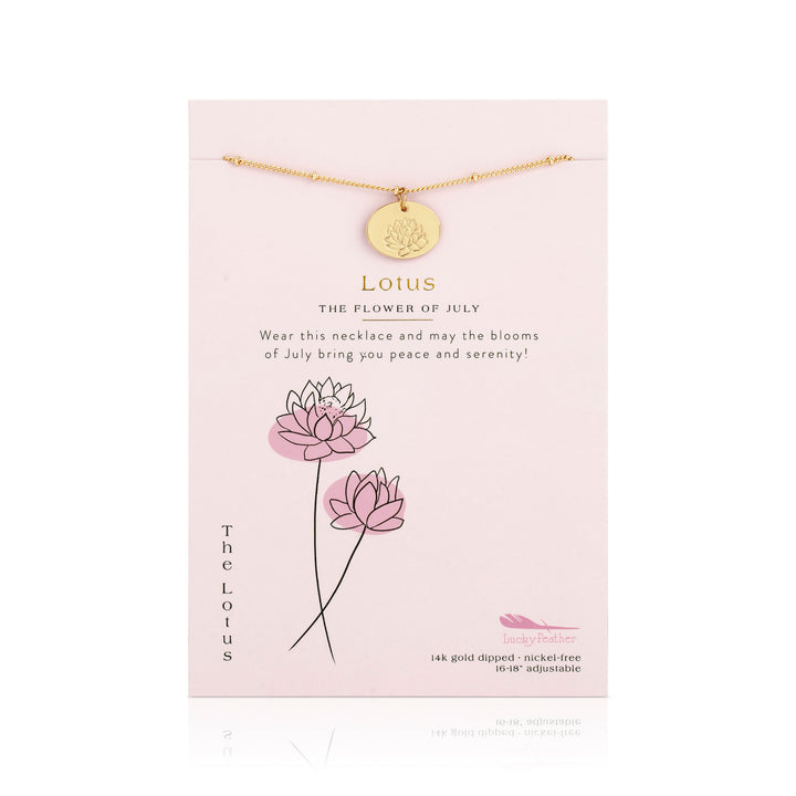 Birth Month Flower Necklace - Lotus (July)