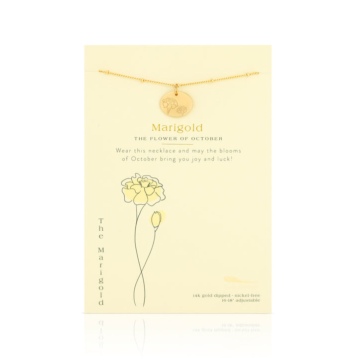 Birth Month Flower Necklace - Marigold (October)
