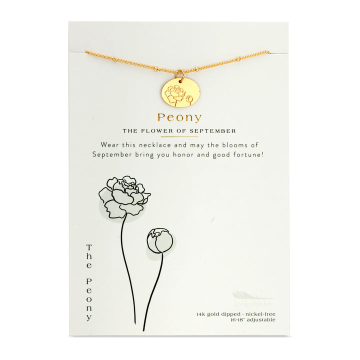 Birth Month Flower Necklace - Peony (September)