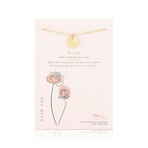 Birth Month Flower Necklace - Rose (June)