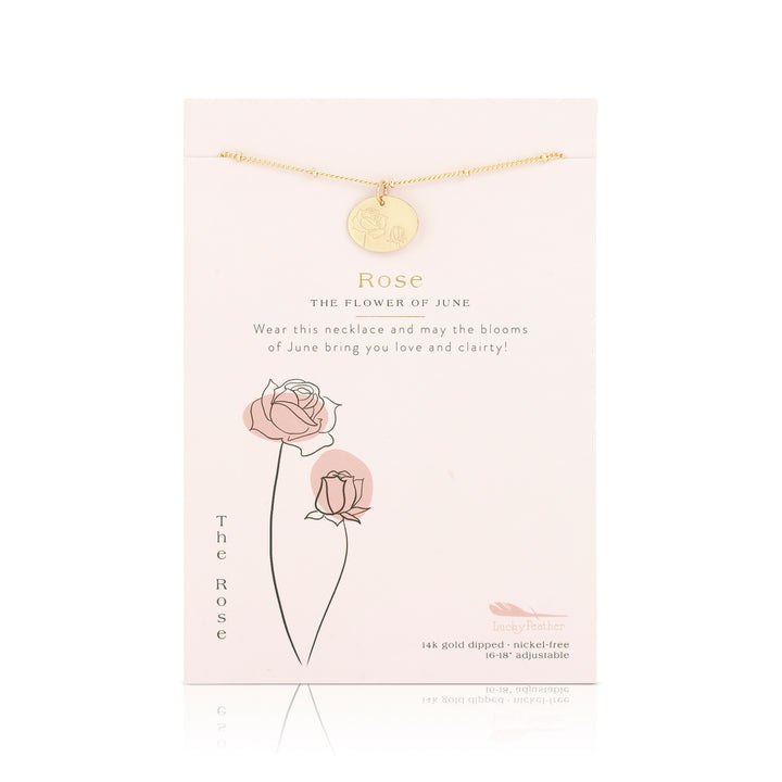 Solid Gold Birth Month Flower Necklaces