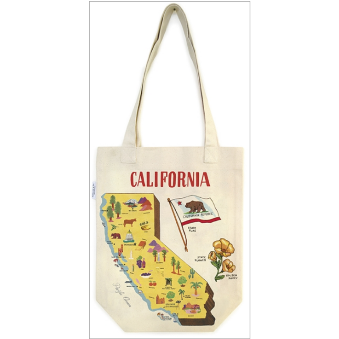 Cavallini & Co. Tote Bag - Map of California