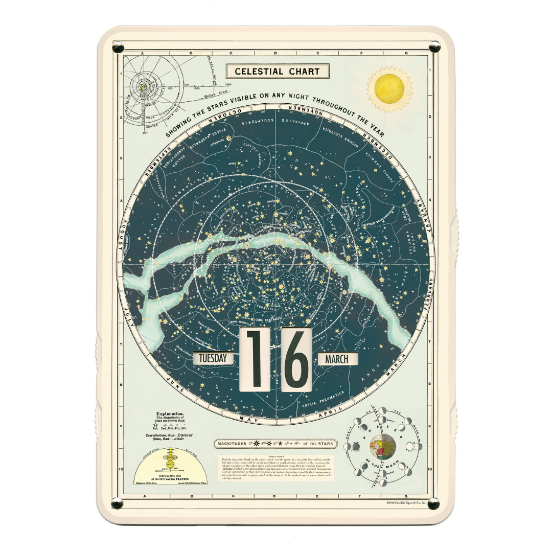 Cavallini & Co. Perpetual Calendar - Celestial Chart