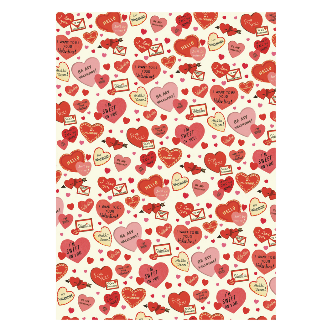 Cavallini & Co. Wrap - Valentine Hearts