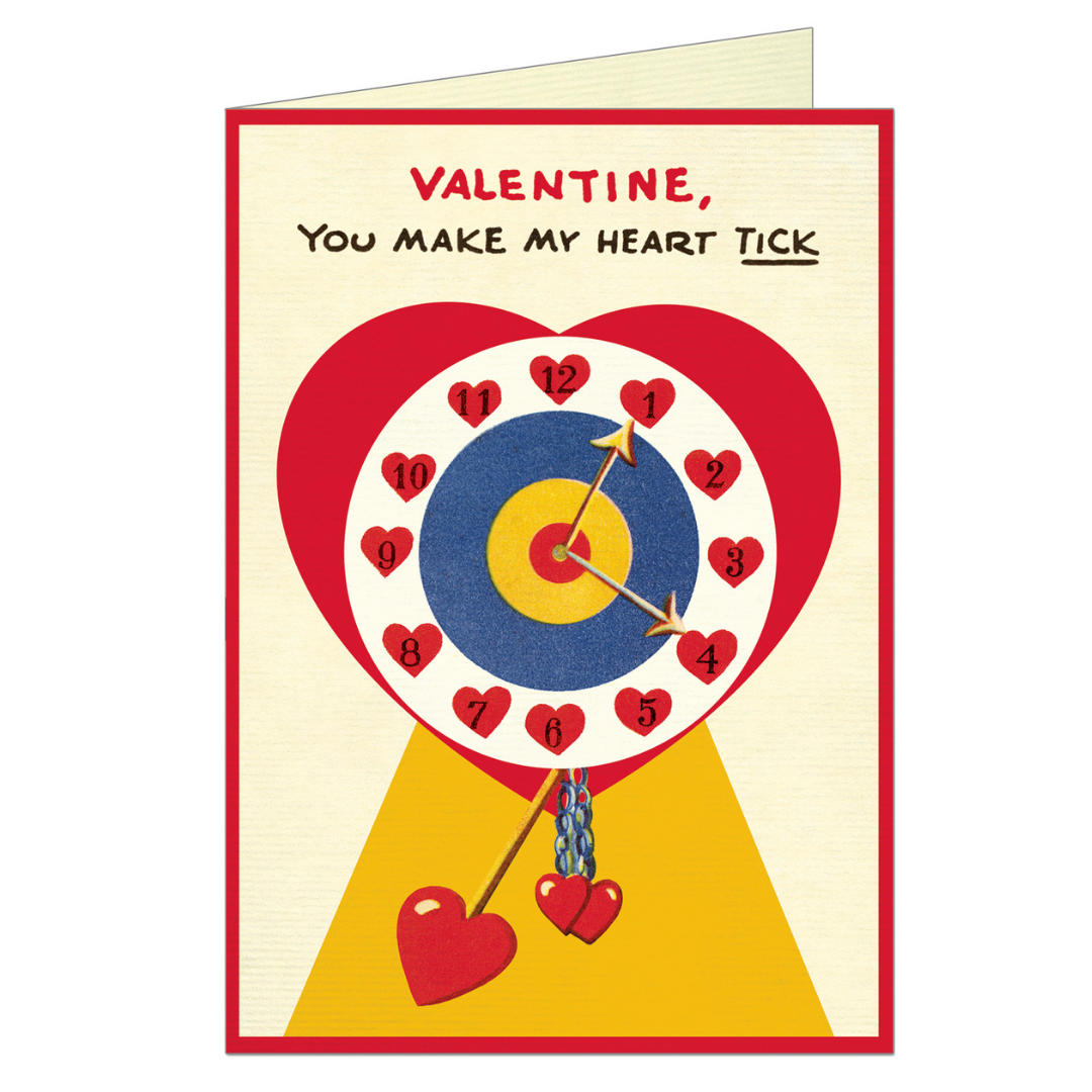 Cavallini & Co. Greeting Card - Valentine Clock