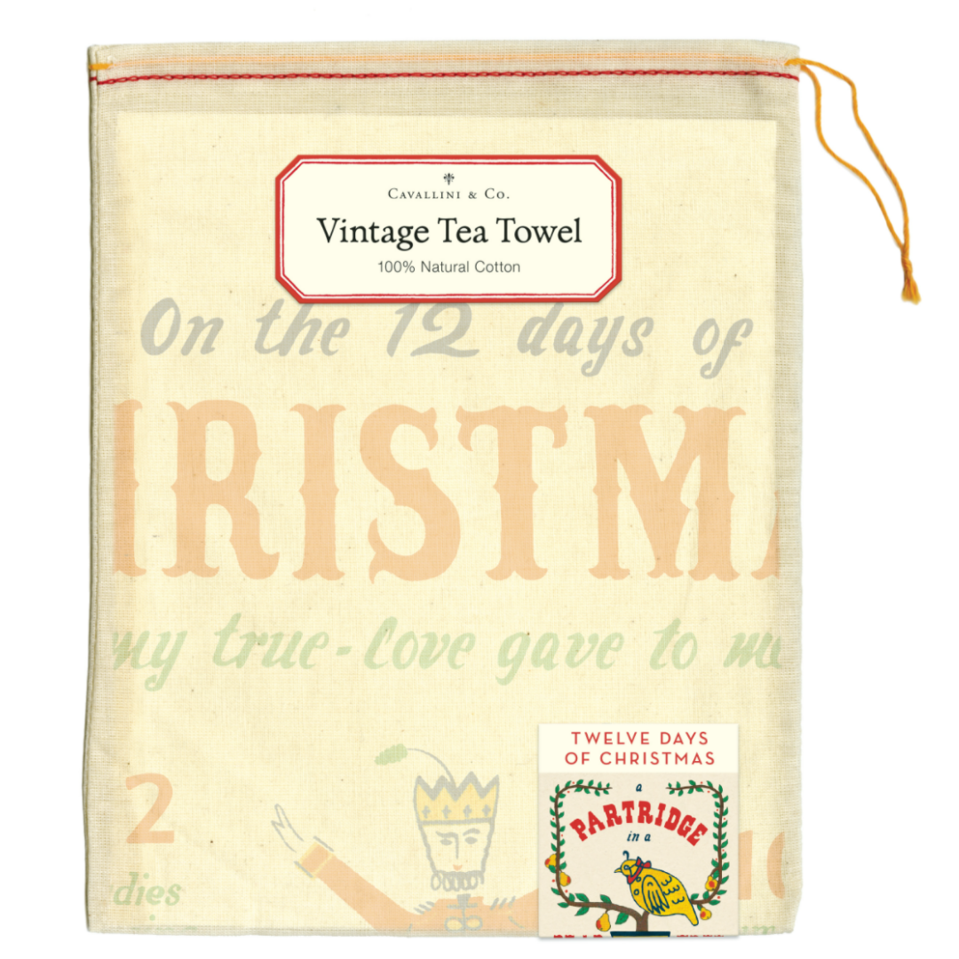 Cavallini & Co. Tea Towel - Twelve Days of Christmas