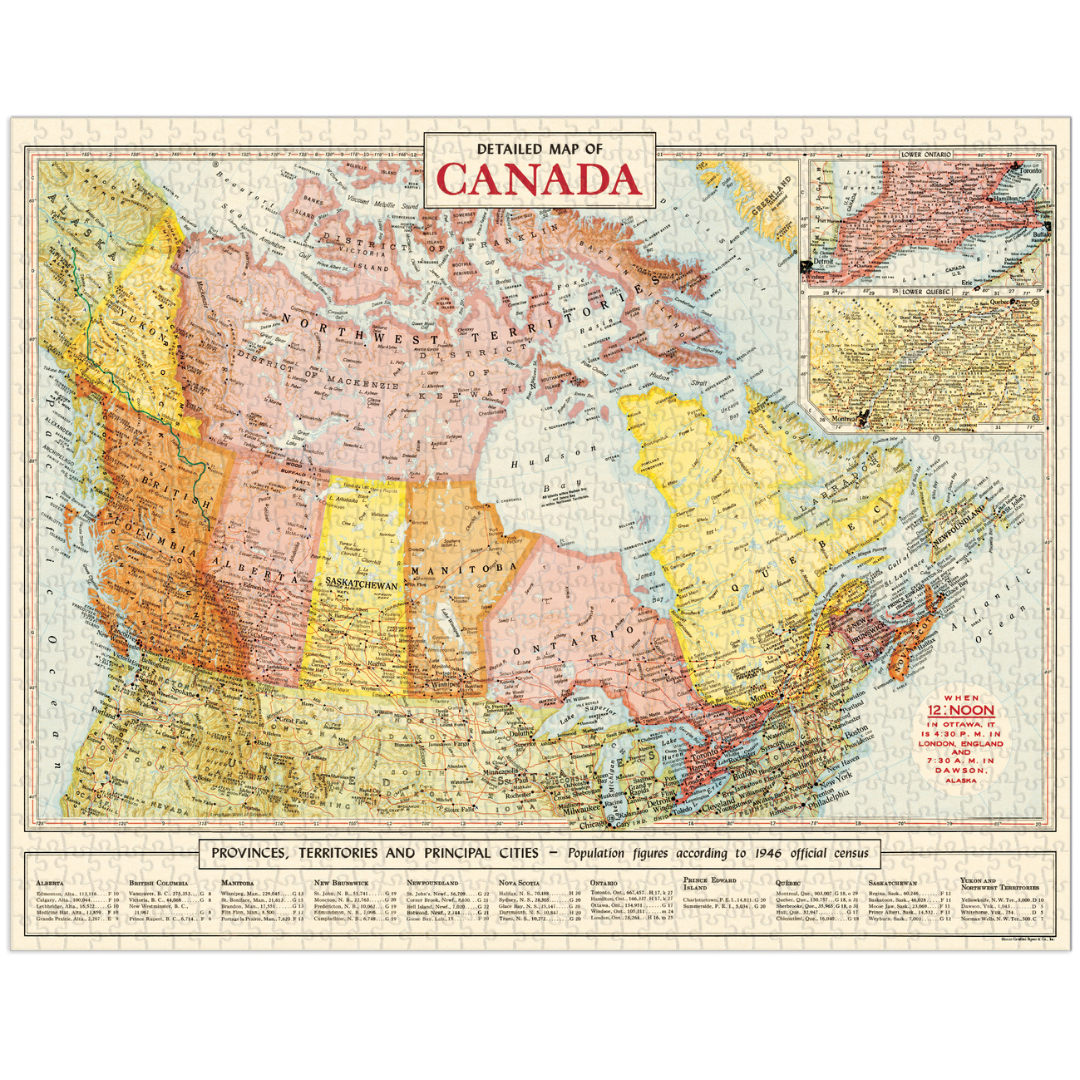 Cavallini & Co. 1000 Piece Puzzle - Map of Canada