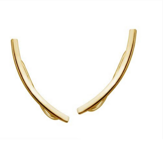 Chic Curve Bar Ear Climber - Gold