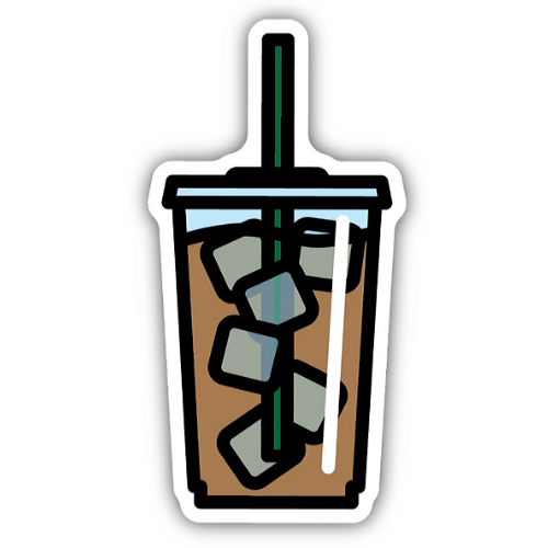 Iced Coffee/ Large Printed Sticker