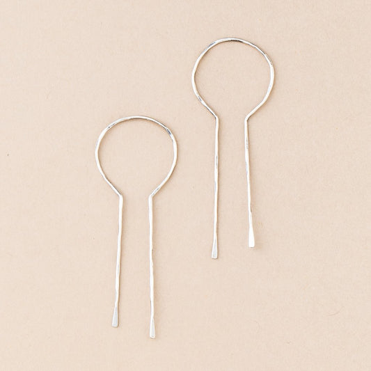 Equinox Keyhole Hoop Earring - Silver
