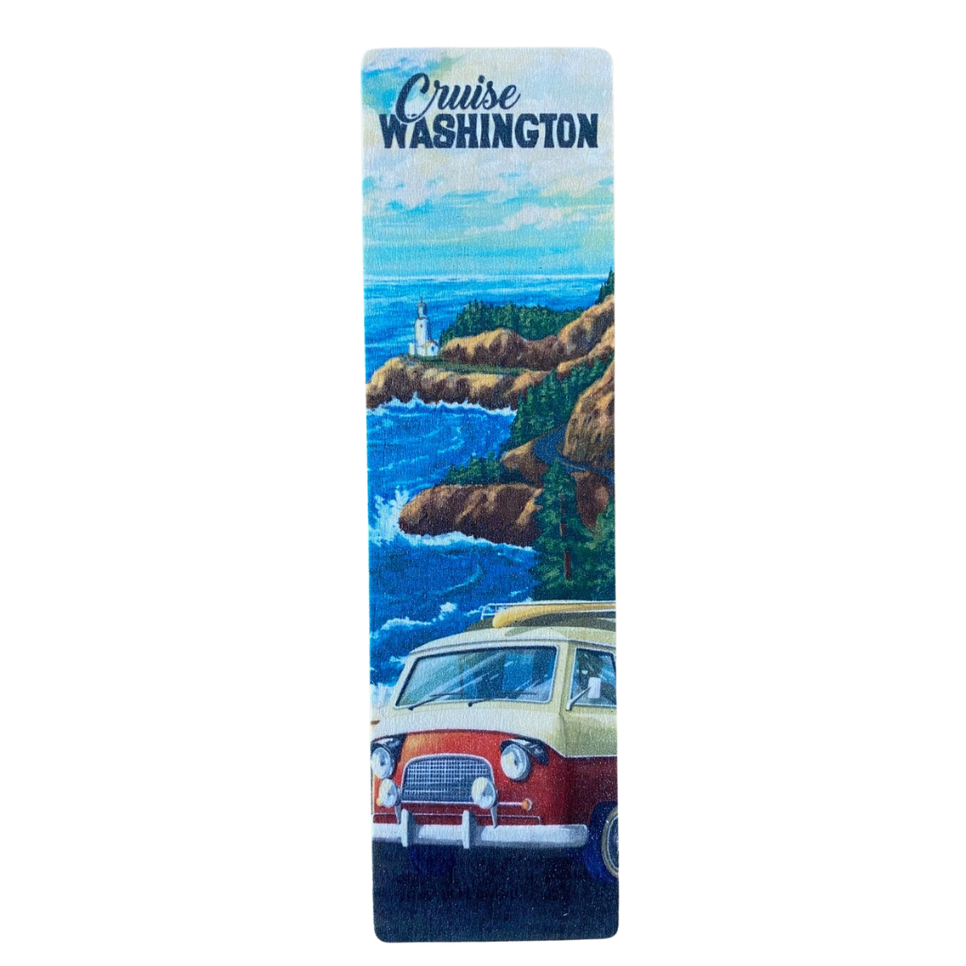 Cruise Washington - Camper Van Wooden Bookmark