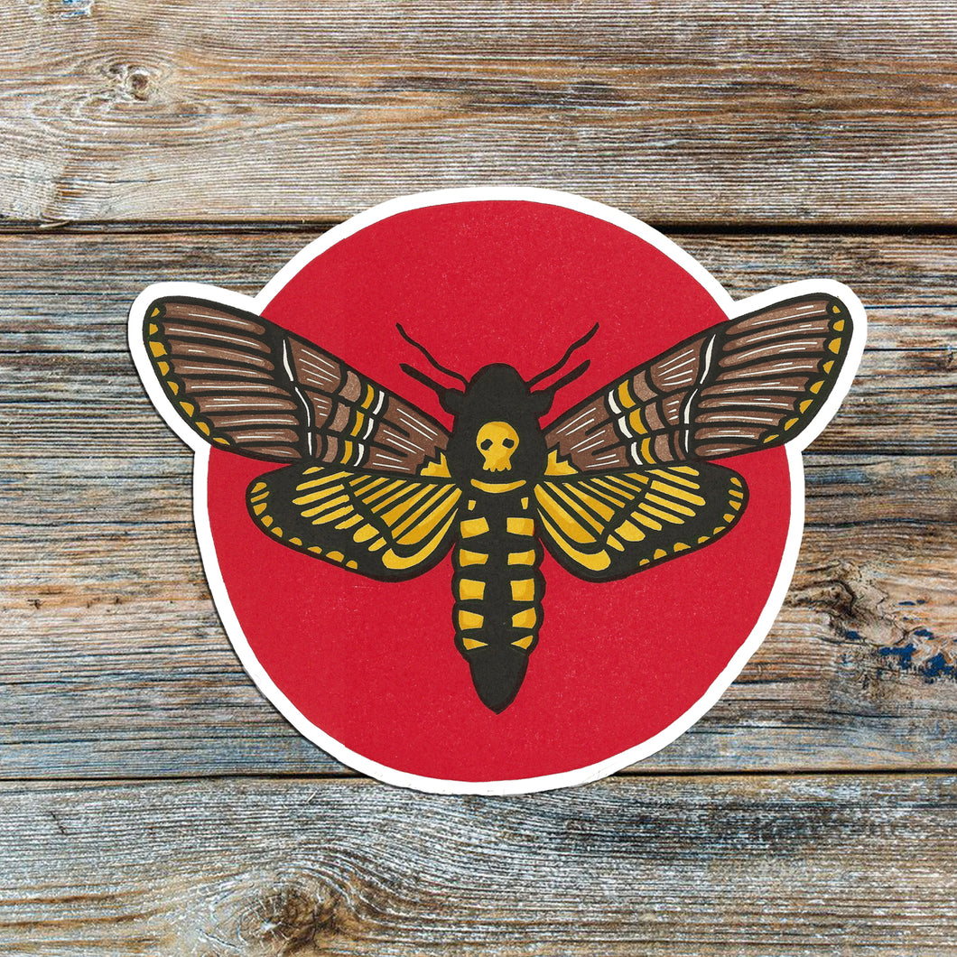 Deaths Head Hawk Moth Vinyl Sticker