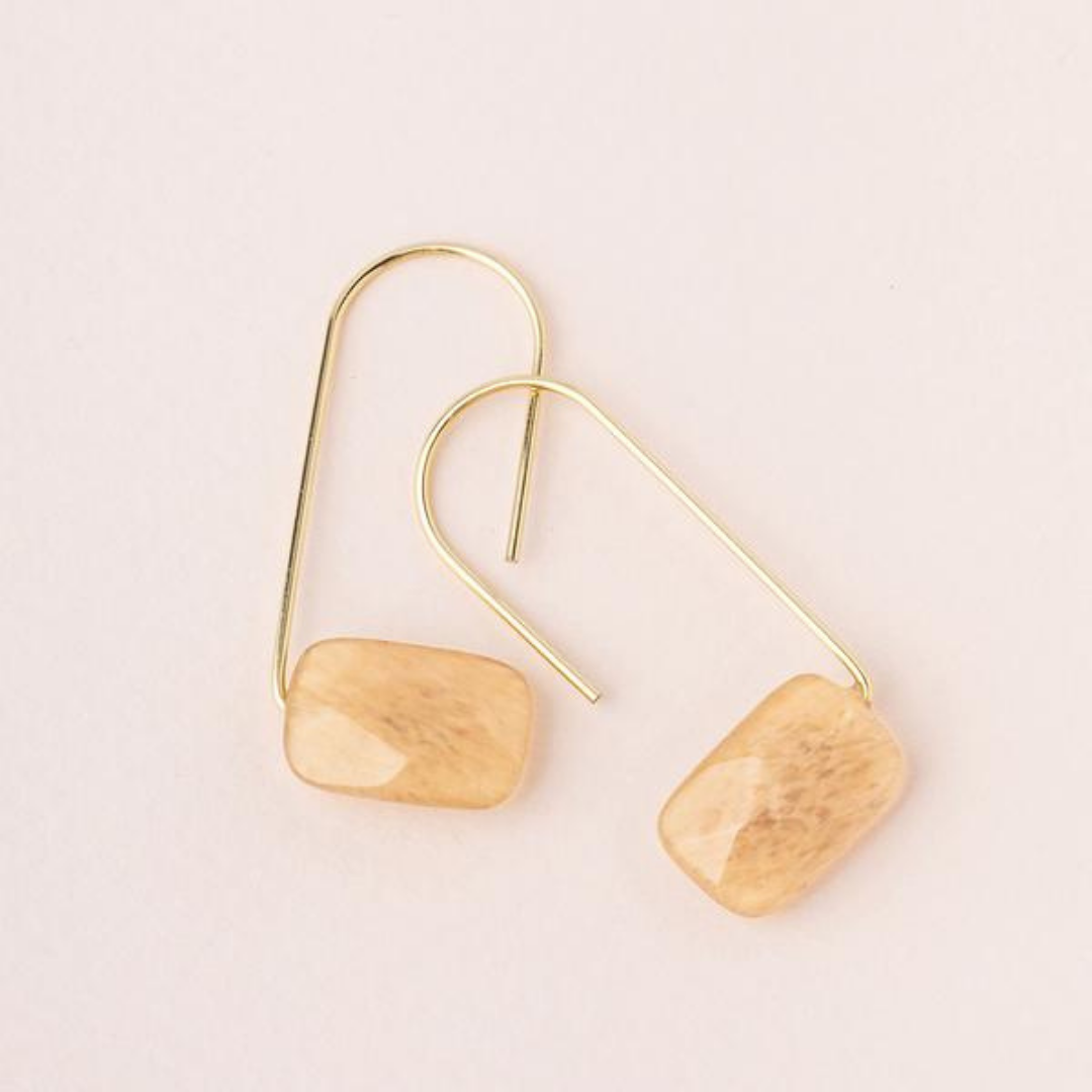 Floating Stone Earring - Citrine/Gold