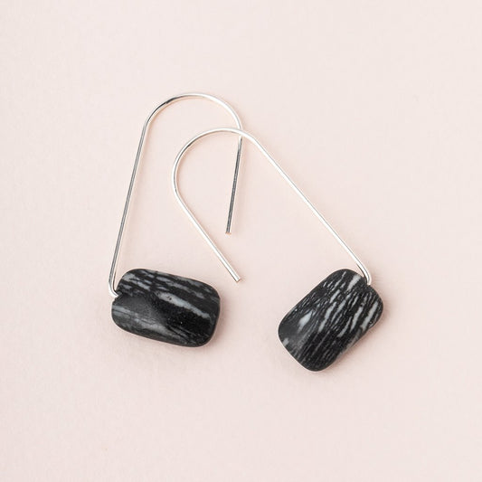 Floating Stone Earring - Picasso Jasper