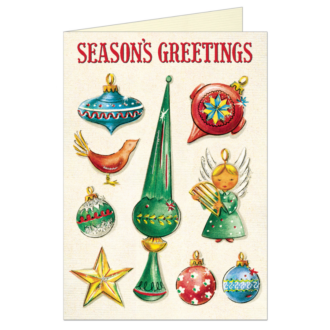 Cavallini & Co. Greeting Card - Christmas Ornaments