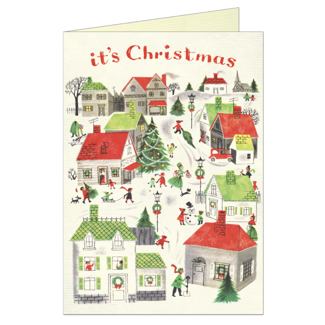 Cavallini & Co. Greeting Card - Christmas Village