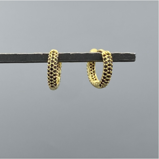 GF Black Pave CZ Encrusted Huggies