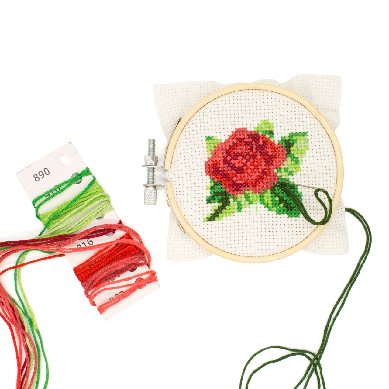 Rose - Mini Cross Stitch Embroidery Kit