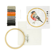 Load image into Gallery viewer, Bird - Mini Cross Stitch Embroidery Kit
