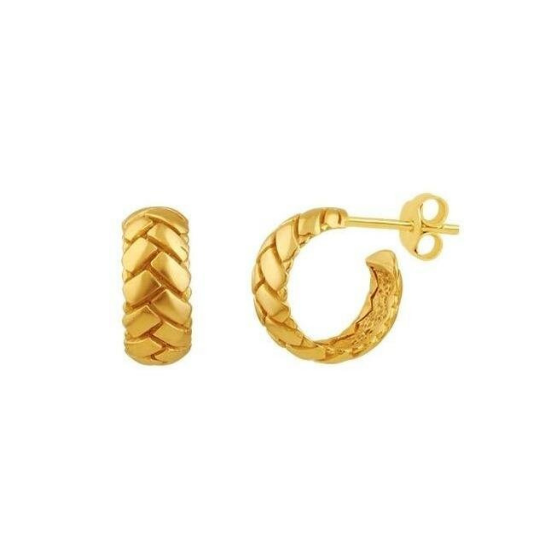 Gold Alexa Braided Dome Hoops