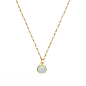 Gold Opal Bezel Necklace