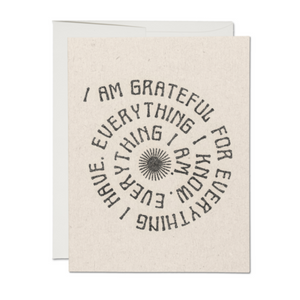 Grateful For Everything Thank You Card