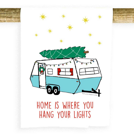 Hang Your Lights Camper Tea Towel