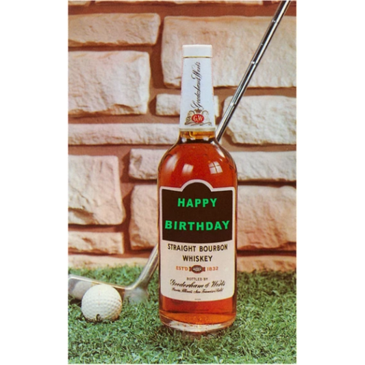 Happy Birthday, Whiskey and Golf Postcard