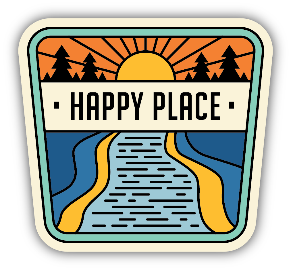 Happy Place River Patch Sticker