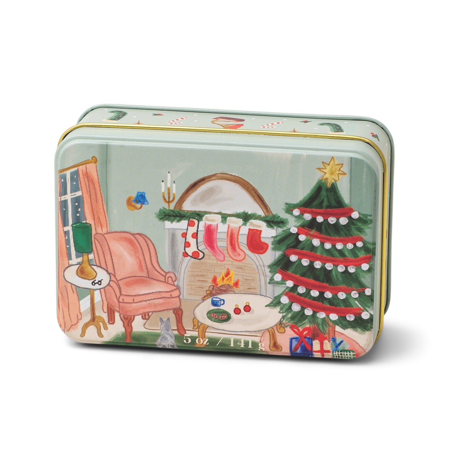 Holiday 5 oz Candle Tin - Persimmon + Chestnut