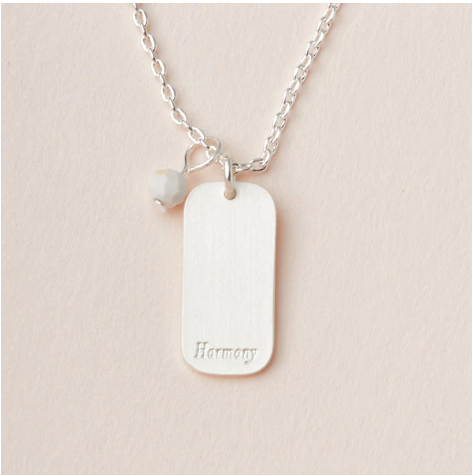 Intention Charm Necklace - Howlite / Silver