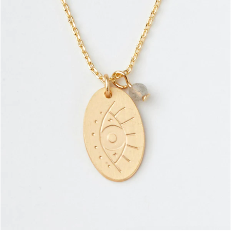 Intention Charm Necklace - Labradorite / Gold