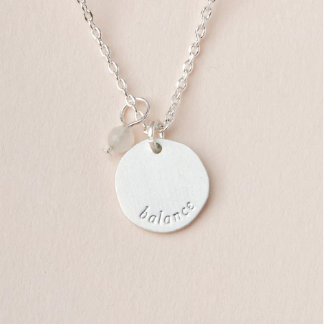 Intention Charm Necklace - Moonstone / Silver