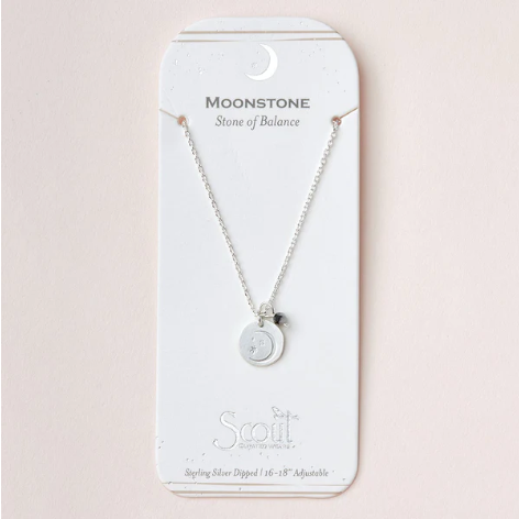 Intention Charm Necklace - Moonstone / Silver