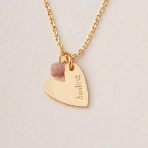 Intention Charm Necklace - Rhodonite / Gold