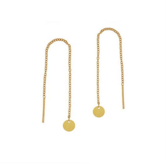 Itty Bitty Disc Ear Threader Gold