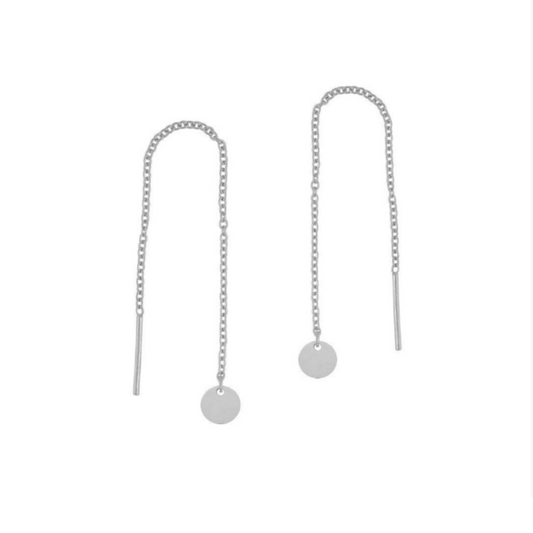 Itty Bitty Disc Ear Threader Silver