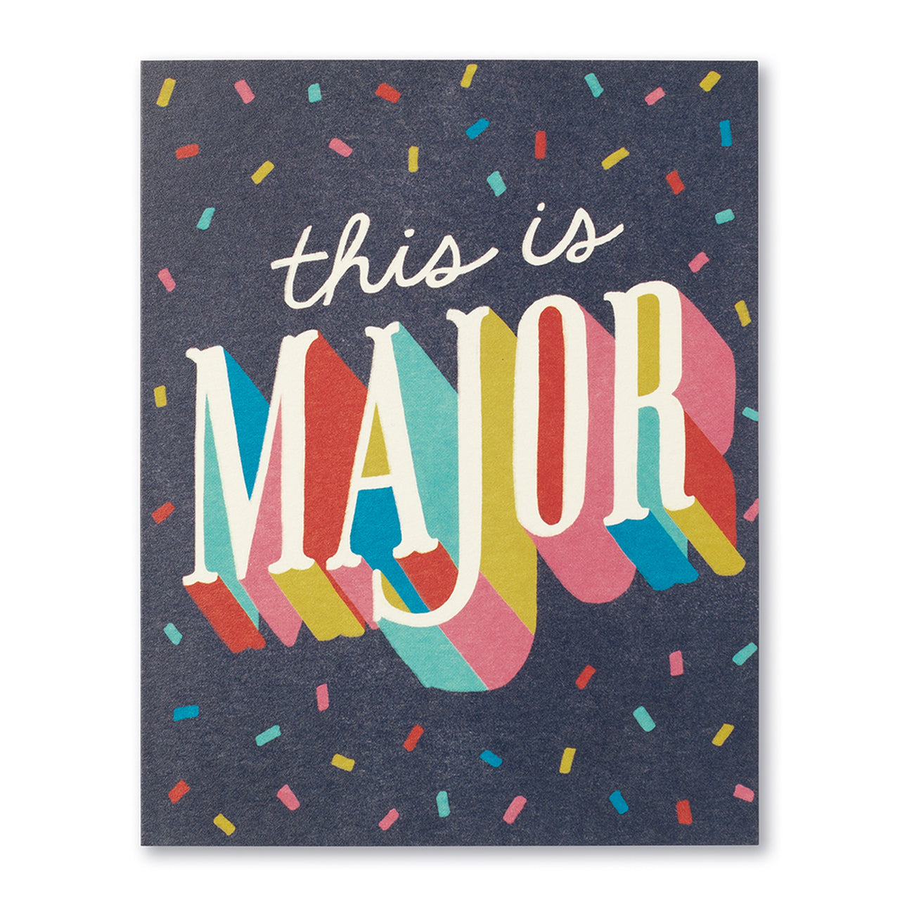 Greeting card with colorful This is Major text